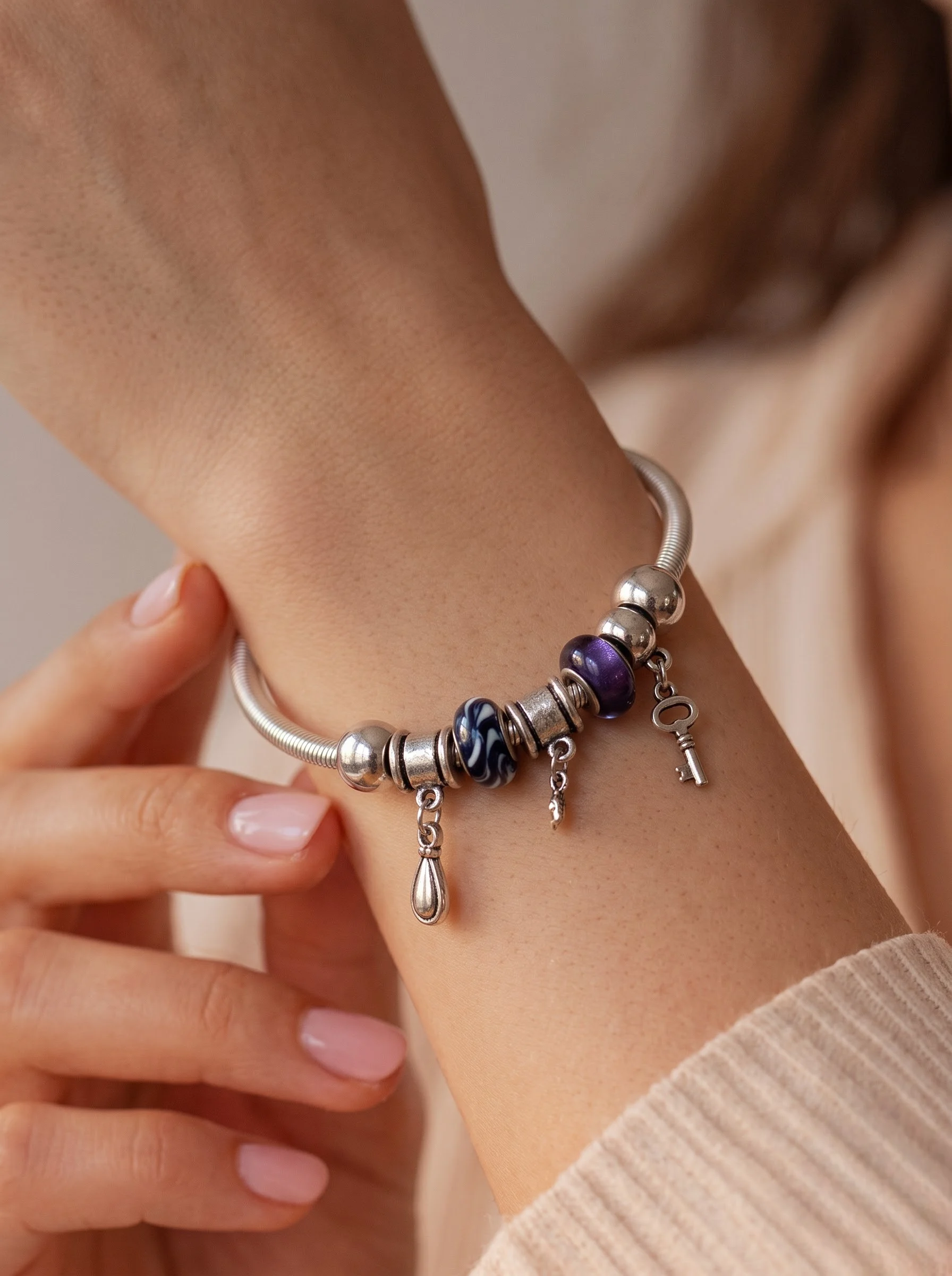 Plated Charm Bracelet for Women