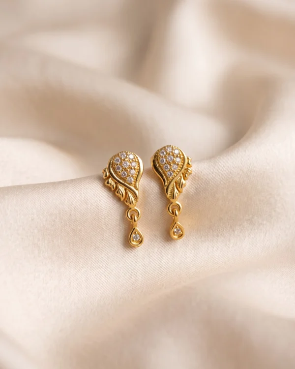Gold Plated Paisley Drop Earrings