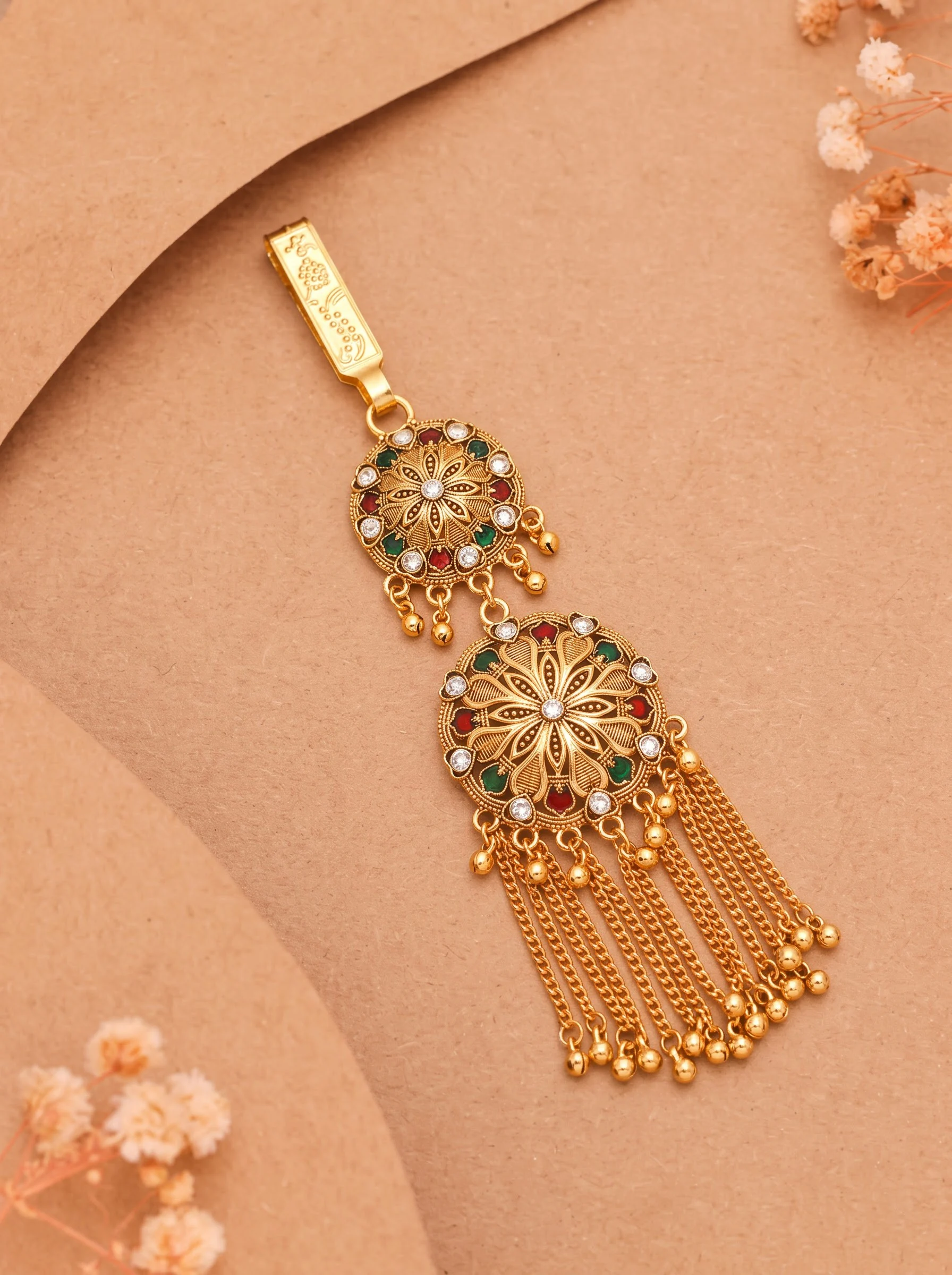 Gold Plated Circular Saree Challa - Image 3