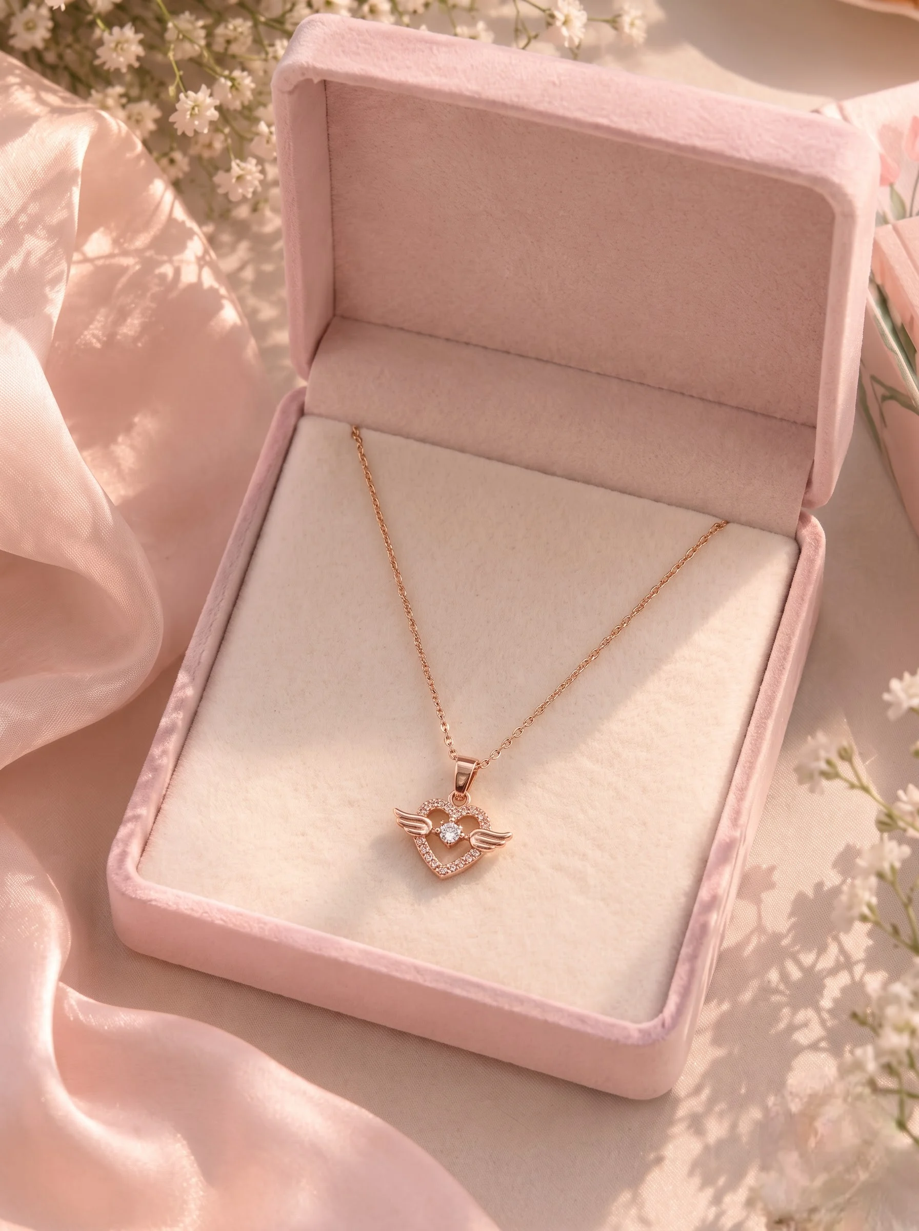 Gold Plated Heart Chian Pendant