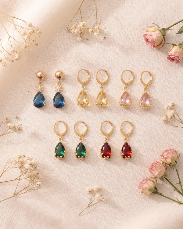 Multicolour Crystal Teardrop Dangler Earrings