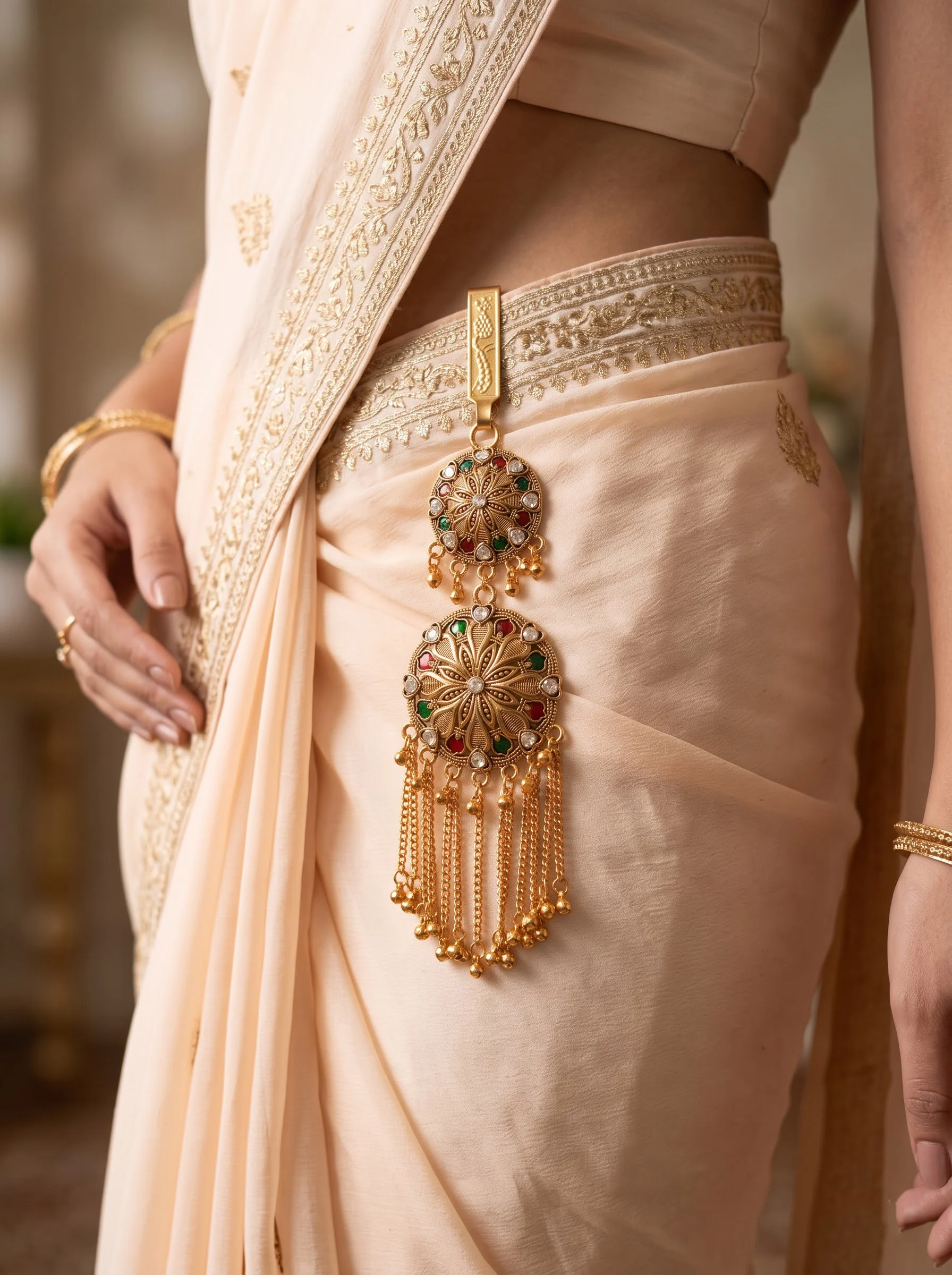 Gold Plated Circular Saree Challa - Image 4
