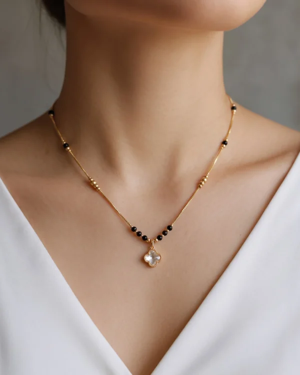 Clear Crystal Clover Necklace
