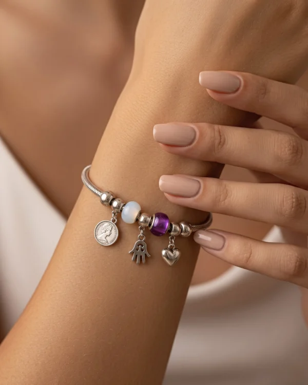 Vintage Silver Plated Charm Bracelet
