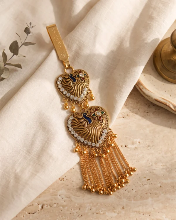 Heart-Shape Peacock Saree Challa