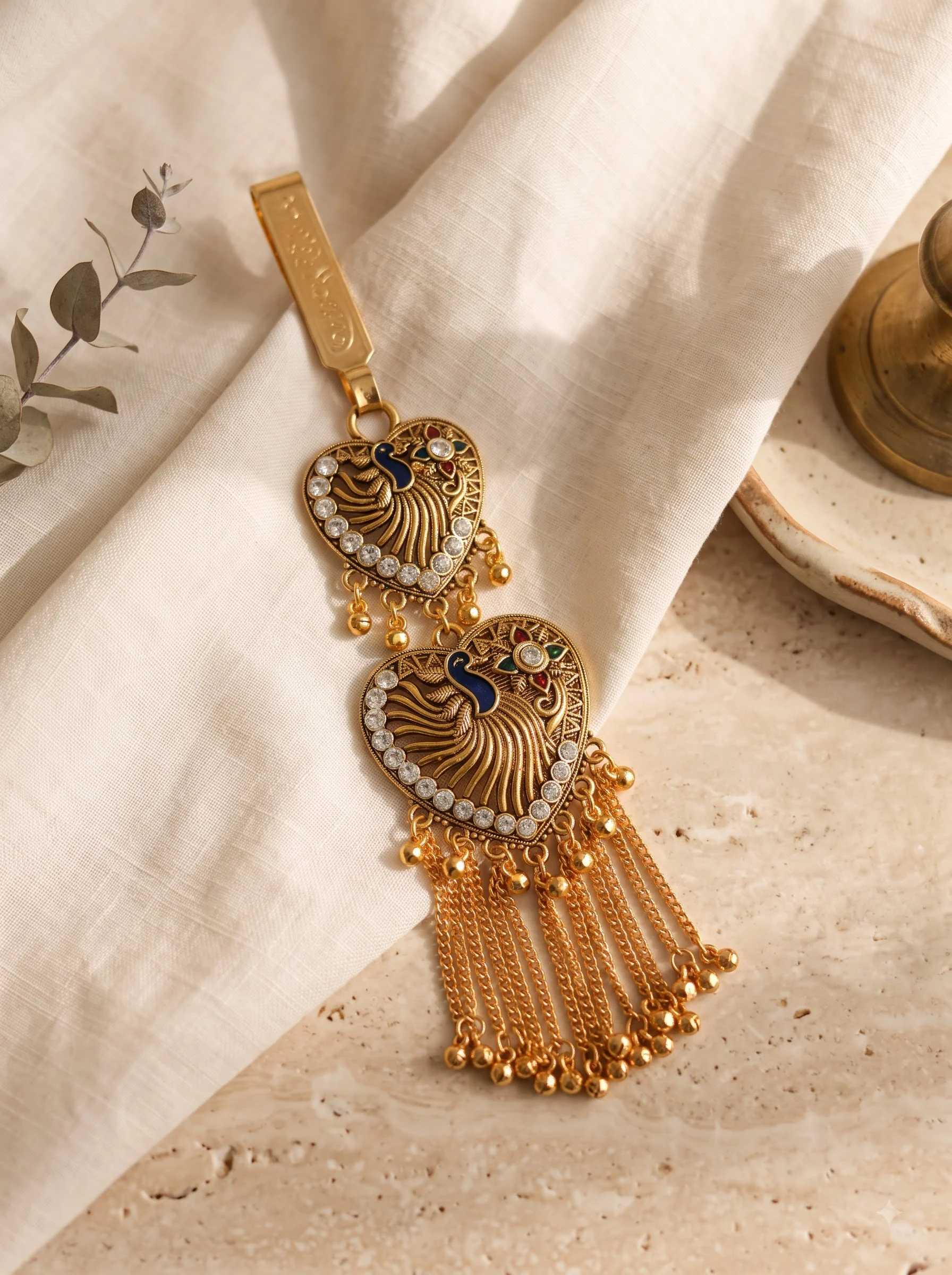 Heart-Shape Peacock Saree Challa