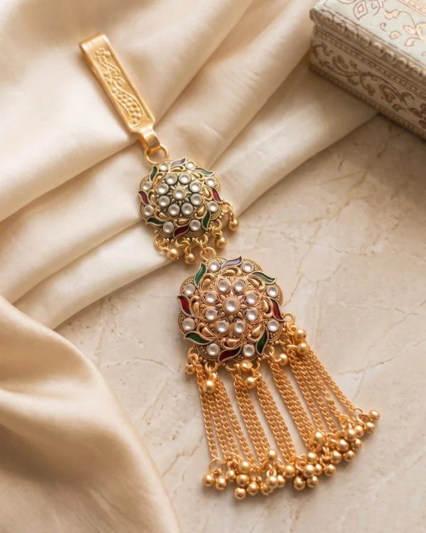 Gold Tone Traditional Floral Juda