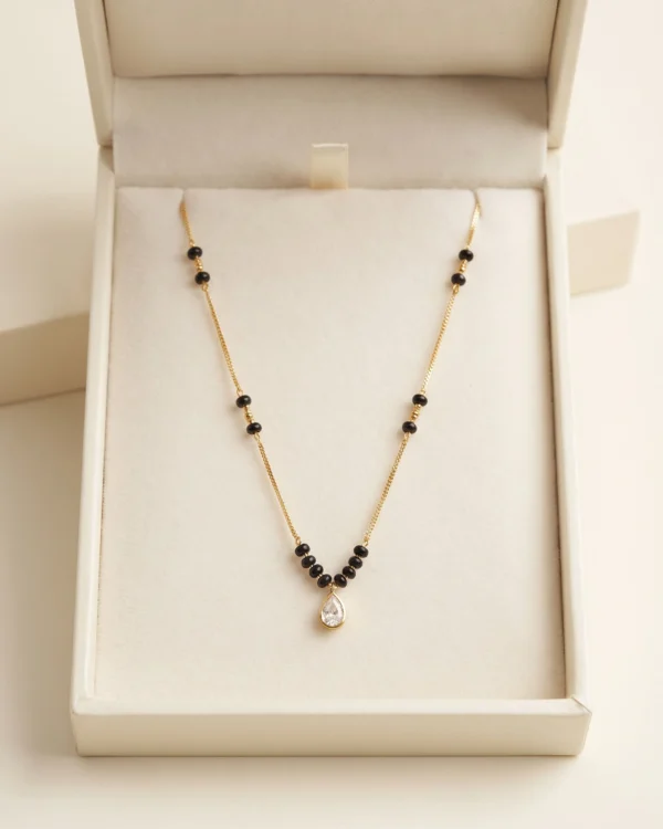 White Stone Black Necklace