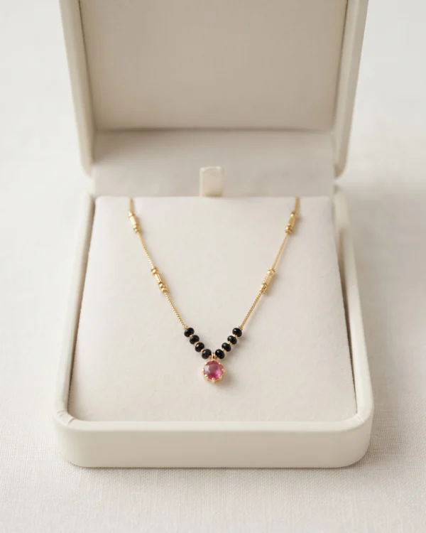 Ruby Crystal Drop Necklace