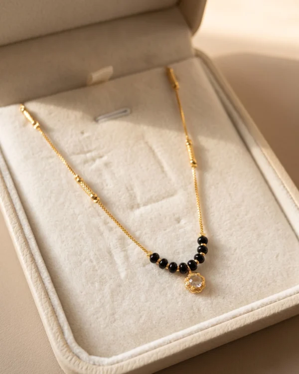 Crystal Charm Black Necklace