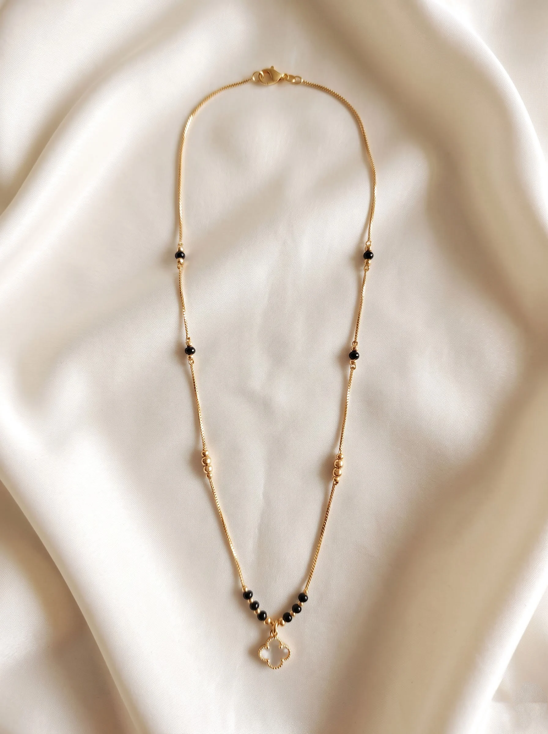 Clear Crystal Clover Necklace - Image 5