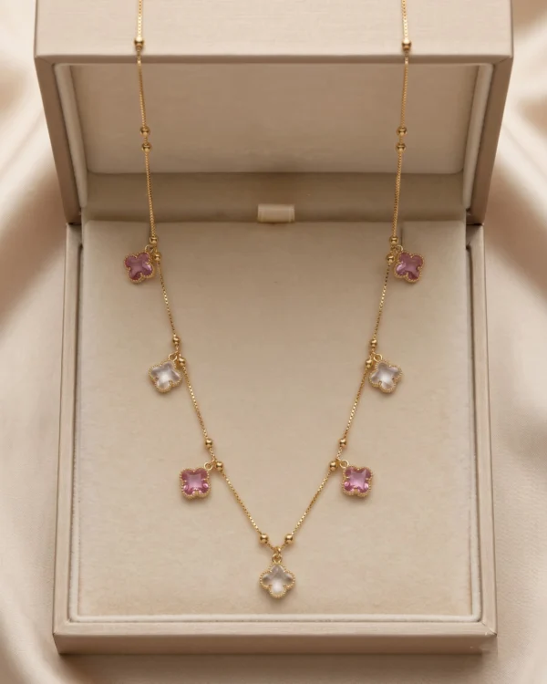 Multi Clover Crystal Necklace