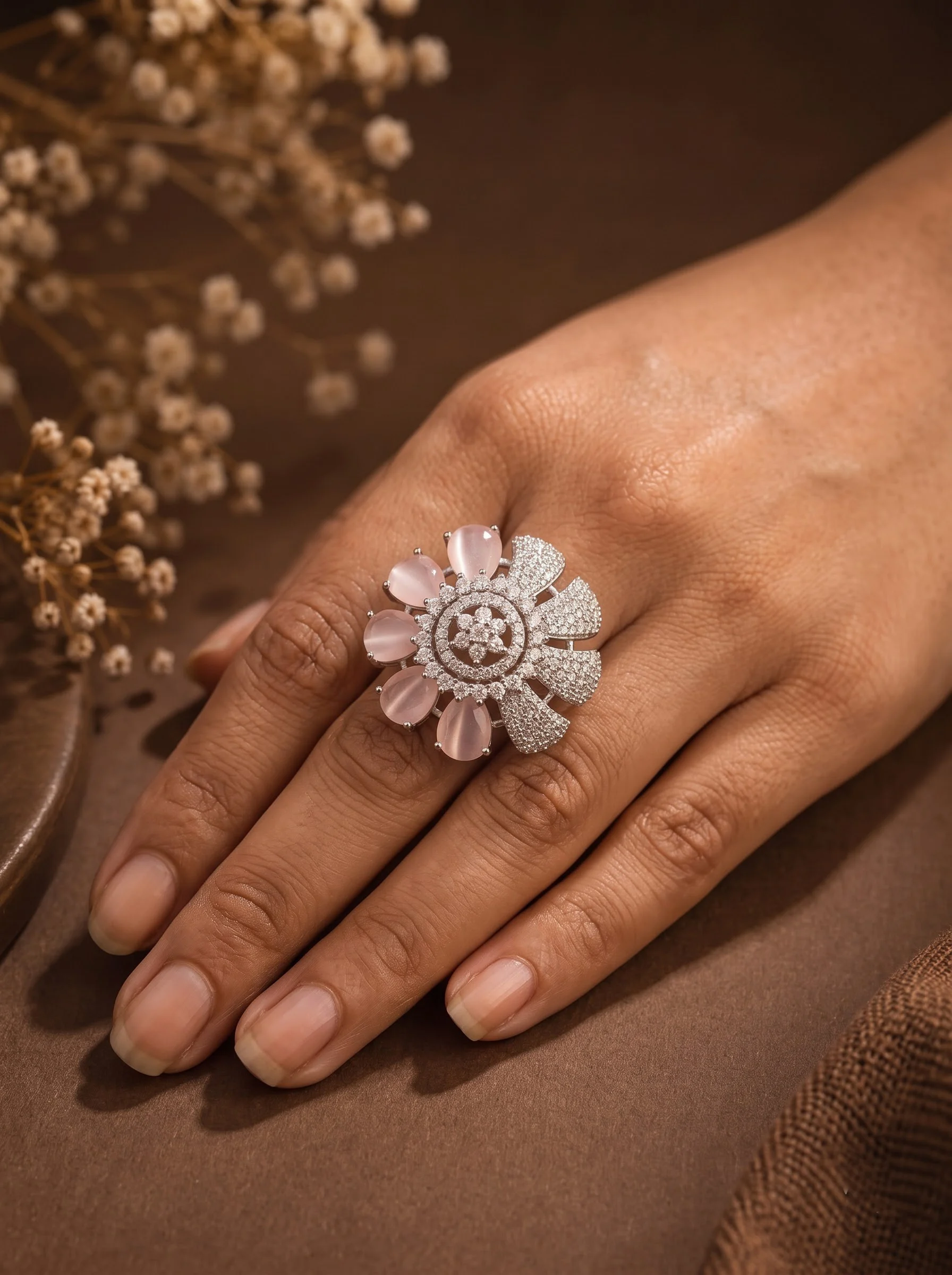 Silver Statement Party Wear Ring - Image 2