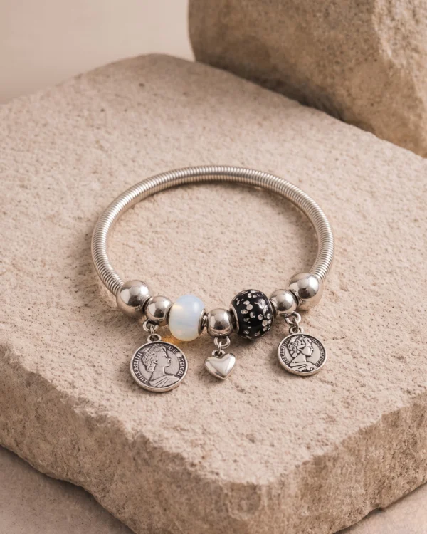 Vintage Silver Plated Charm Bracelet