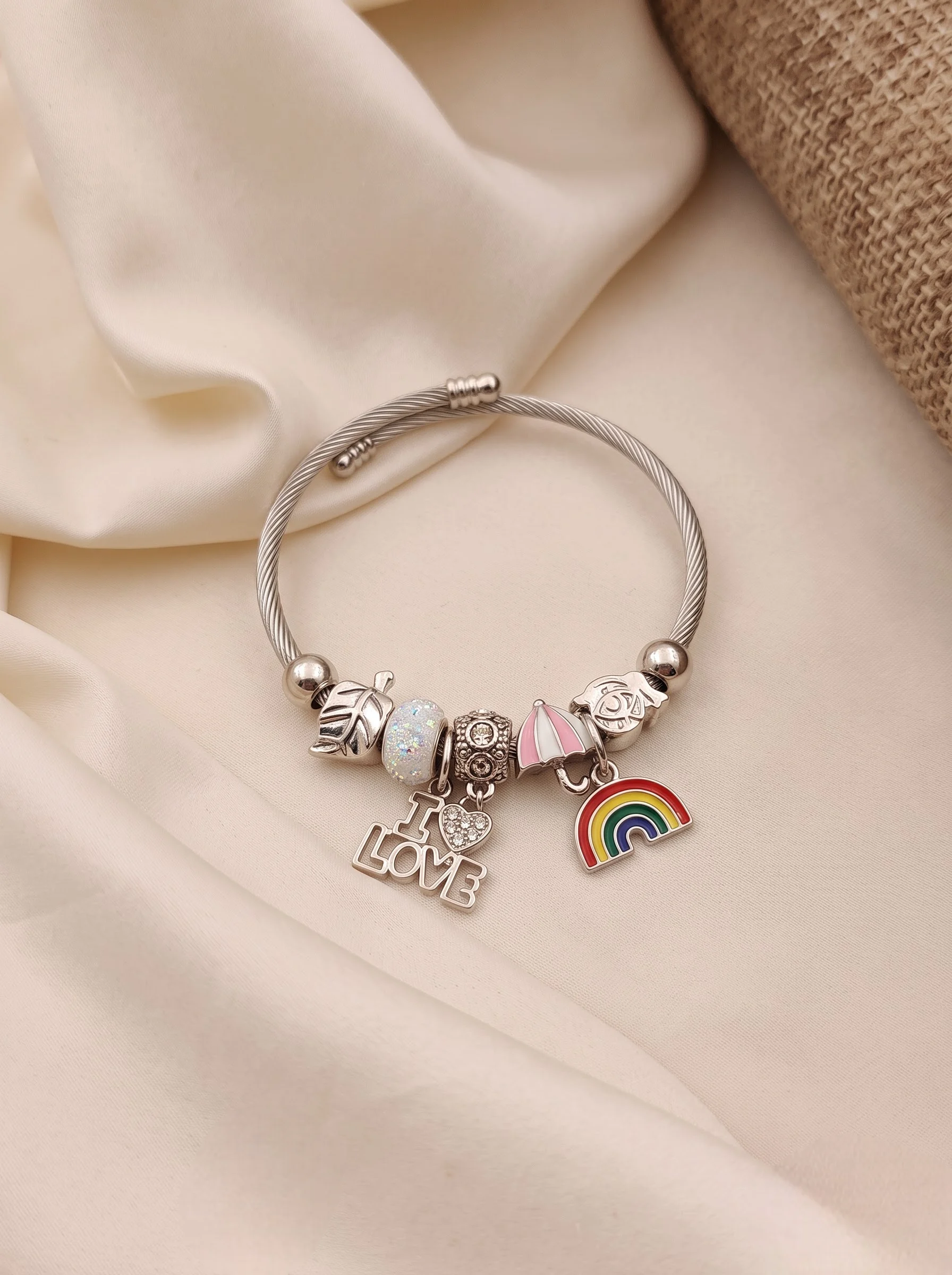 Premium Silver Plated Charm Bracelet - Image 2