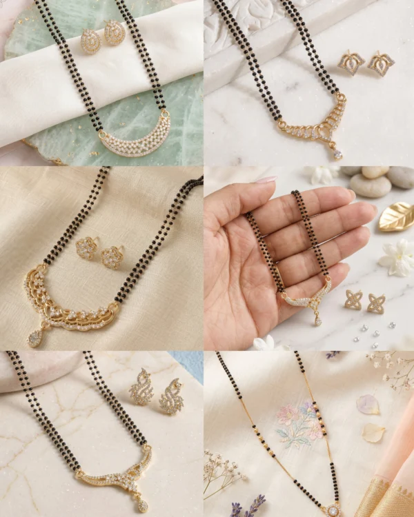 Crescent Leaf Mangalsutra Set
