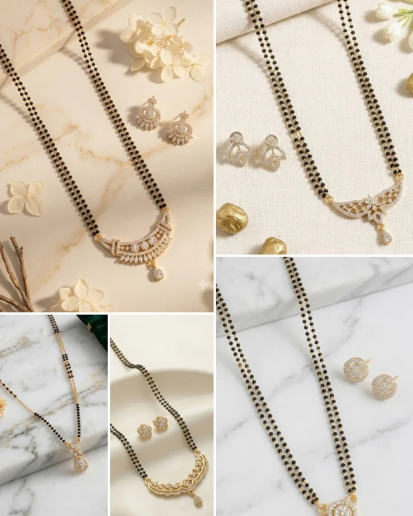 Gold Tone Winged Arch Mangalsutra Set