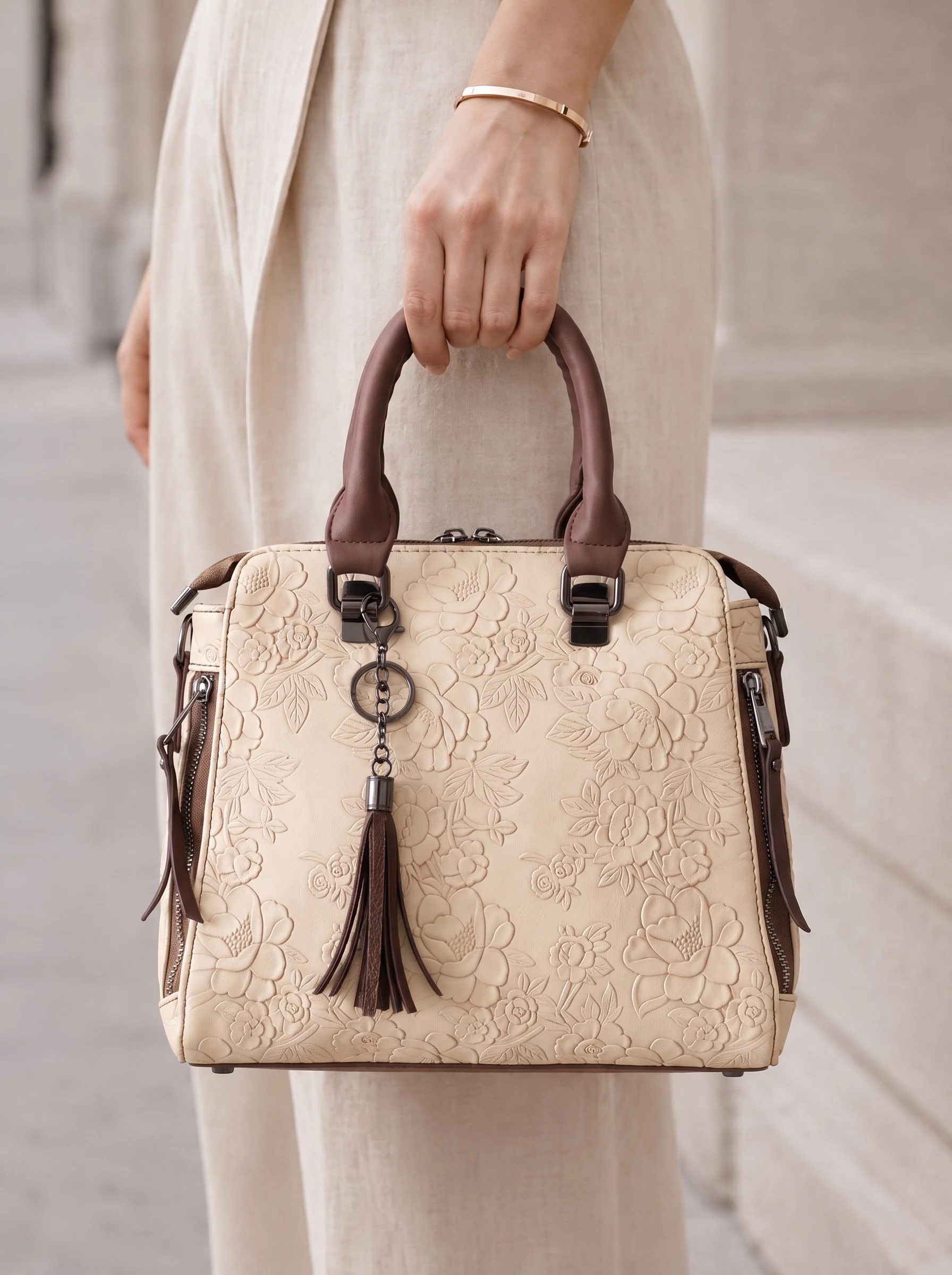Floral Embossed Handbag - Image 2